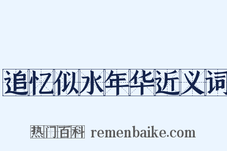 追忆似水年华近义词是什么意思的图片